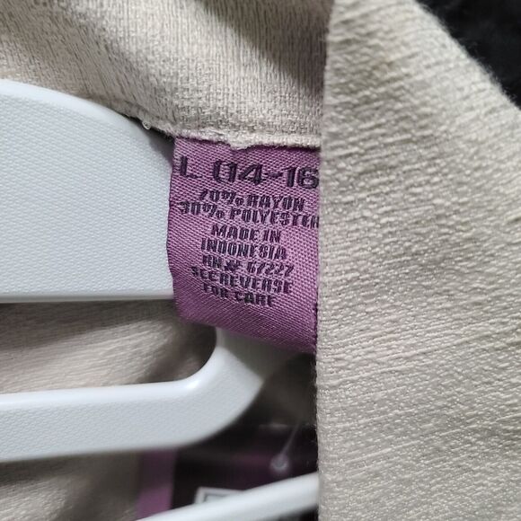 Premier International Womens Button Up Khaki Size Large Rayon Blend Short Sleeve - Picture 6 of 12